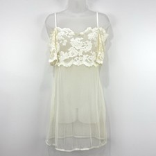 VTG Y2K Victorias Secret Slip Dress M Bride Coquette Romantic Ethereal Lace Mesh
