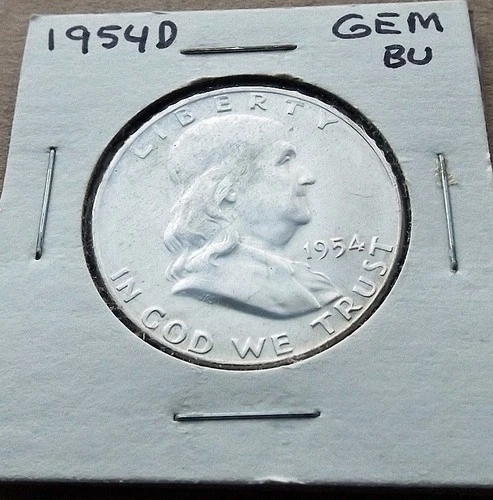 1954 D Franklin Half Dollar - BU 90% Silver U.S. Coin