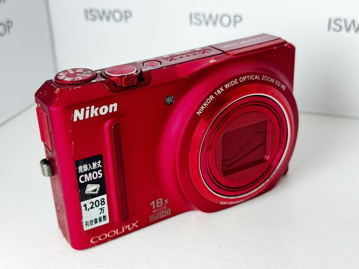 Nikon S9100 Red-18x Zoom, 1080p Video, Optical VR, Functional