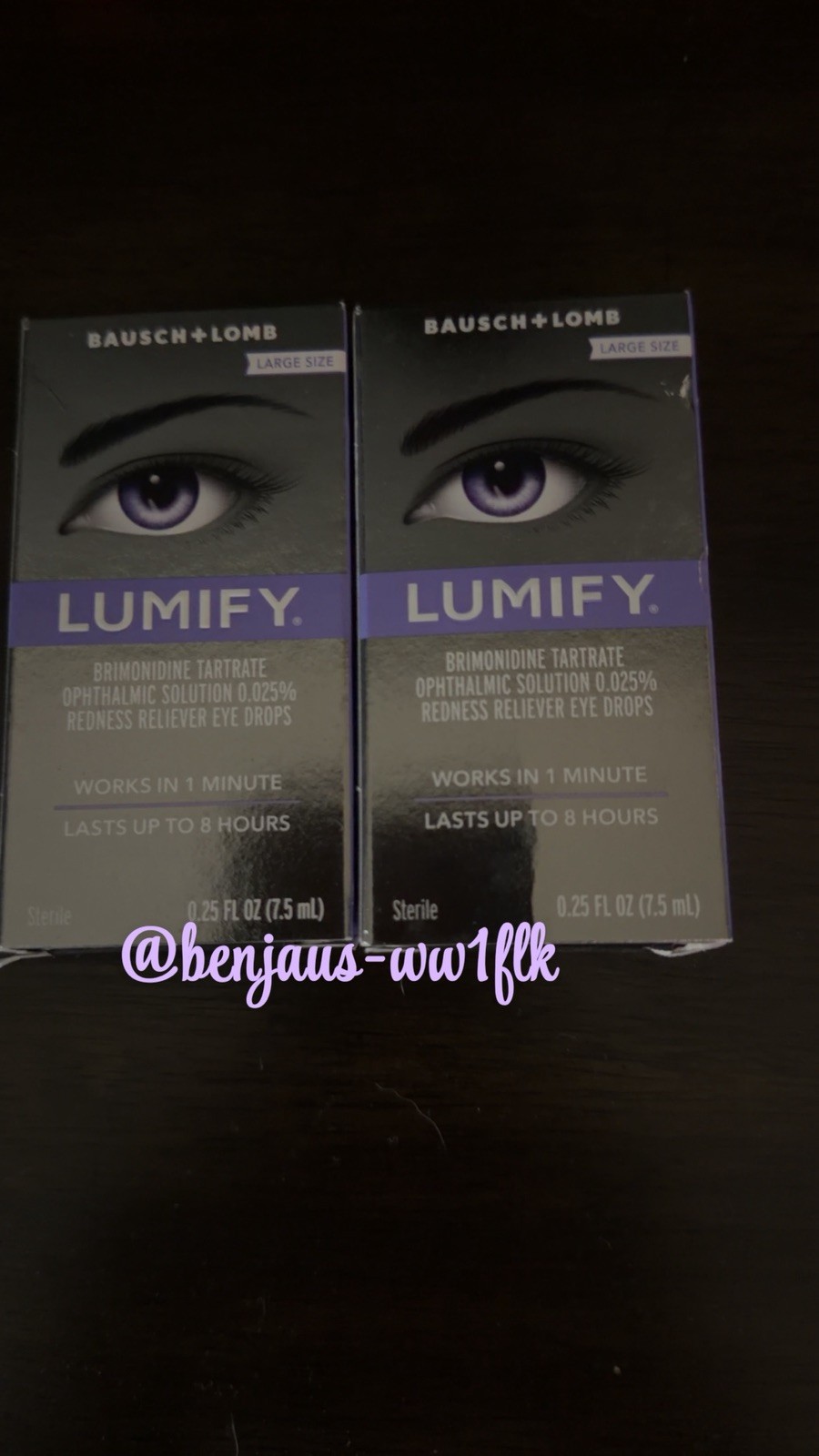 2 Box Lot LARGE LUMIFY 0.25 oz (7.5mL) Redness Reliever Eye Drops