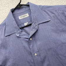 VTG Brooks Brothers Dress Shirt Mens 17.5 35 Blue Chambray French Cuff USA Made