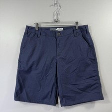 Carhartt Shorts Women s 12 Blue Canvas Loose Fit Utility Workwear Casual