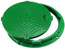 Schachtabdeckung Kanaldeckel Schachtdeckel 15 kN  &Oslash;600/750 A15 EN-124 Eko&trade; Gr&uuml;n