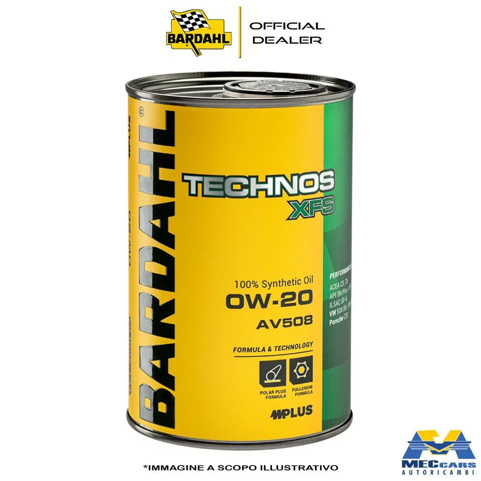 4 LT BARDAHL TECHNOS XFS 0W20 AV508 OLIO MOTORE 100% SINTETICO VW 508.00 509.00 - Immagine 2 di 3