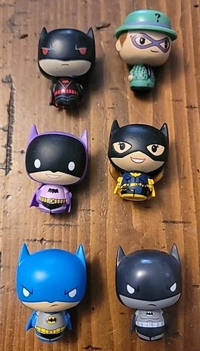 Rare Lot 6 Funko Pint Size Heroes 1.5" DC Riddler Batman Batgirl