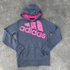 Women's Adidas ClimaWarm Gray Pink Pullover The Go To Hoodie M Streetwear Y2K