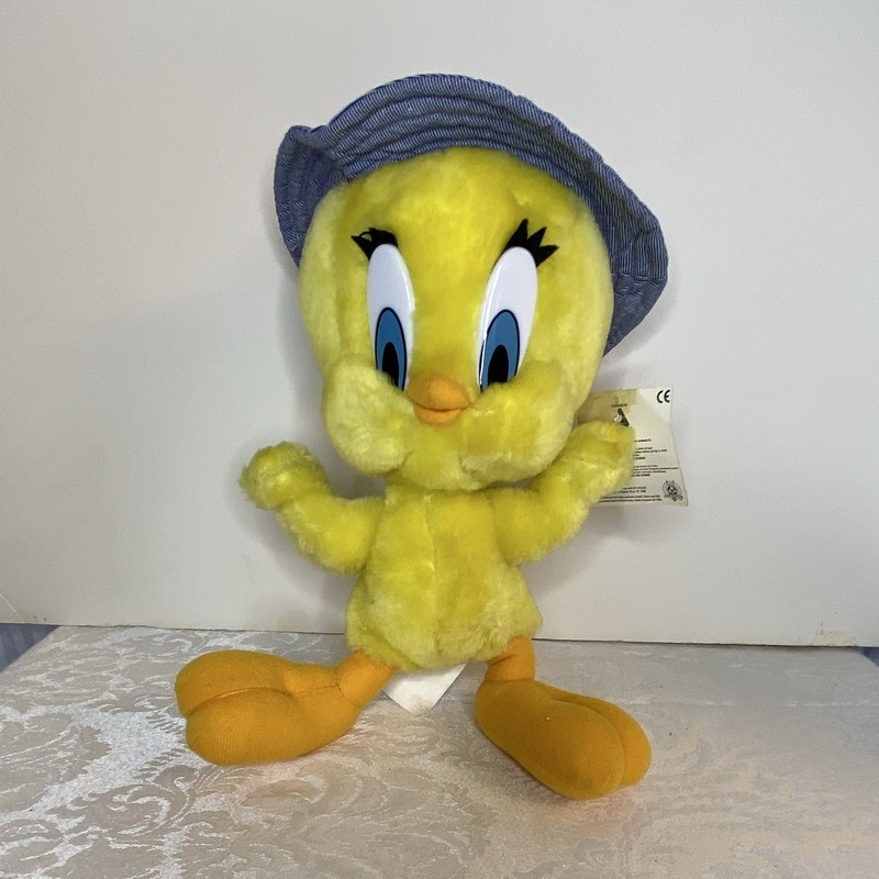 ACE Looney Tunes Tweety Bird Plush Stuffed Animal Blue Hat 1998 Vintage NWT