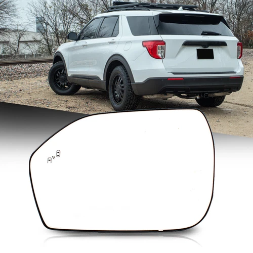 Mirror Glass Driver Left Side Heated w/Blind Spot For 2020-2024 Ford Explorer
