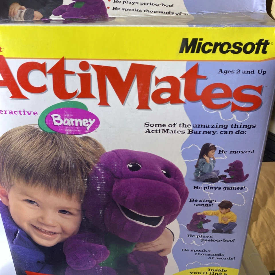 Peluche parlante interactivo ActiMates 1997 Microsoft PBS Barney en muy buena condición caja original Foto 2 de 4
