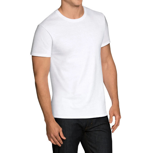 Men's Fruit Of The Loom T-Shirts Crew Neck White 5-6Pack Slightly Imperfect