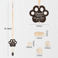 Pet Memorial Gifts Loss of Dog in Loving Memory Wooden Wind Chimes Paw Print A