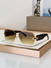 Bvlgari BV40075U Sunglasses Rimless Aviator Gradient Brown Lens 64  12-145