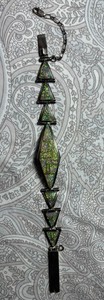 Southwest Opal Inlay Sterling Silver Handmade Signed J.A. Bracelet 22g