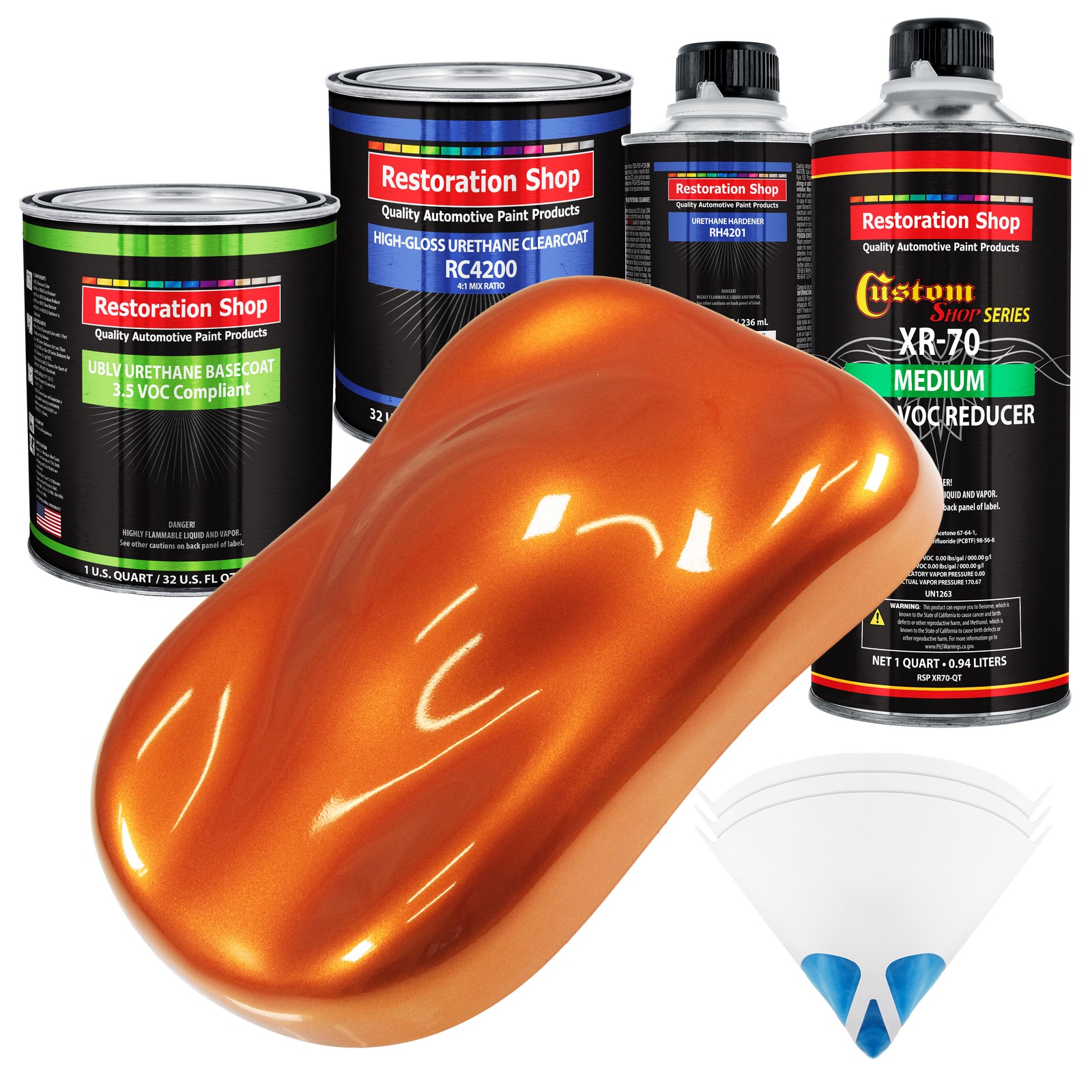 Firemist Orange Quart Low VOC Urethane Basecoat Auto Paint Kit