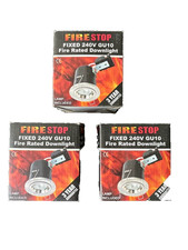 FIRESTOP Fixed GU10 Fire Rated Downlights White – Halogen Lamp Included – New