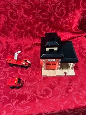 Learning Curve Thomas  Friends Wooden Railway Fire Station w/ Trucks w/ Box