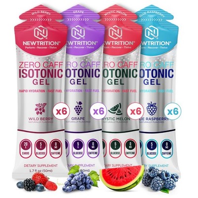 NewTrition Isotonic Energy Gel Variety Pack 50ml 20g Carbs Running Cycling Fuel