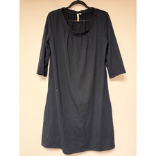 Pure Jill Tunic Dress Womens Medium Black Excellent Ruffle Neck Pima Modal 9105