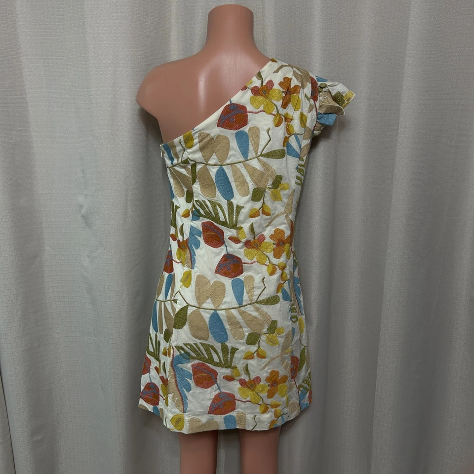 Mini Vestido Greylin Sophia Bordado Un Hombro Para Mujer Talla Mediana Nuevo con Etiquetas Foto 3 de 4