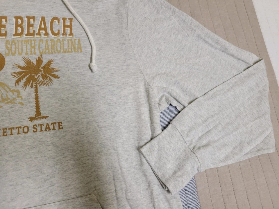 Myrtle Beach Carolina del Sur Palmetto Moon Beach Gráfico Sudadera con Capucha Delgada Gris XL Foto 4 de 4