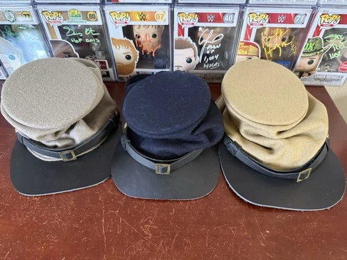 LOT OF 3 High Quality Civil War Reproduction Kepis Forage Hat Cap - XL