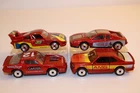 4 Vintage 1982-1986 Matchbox Laser Wheels PORSCHE / MERCEDES / FERARRI / CAMARO