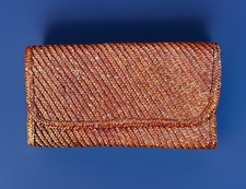 Vintage Woven Straw Raffia Envelope Clutch Handbag 1960's Classic