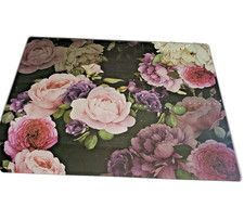 Glass Cutting Board Summer Peonies Dark American Atelier Charcuterie Display