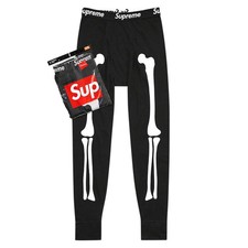 Supreme x Hanes Bones Waffle Thermal Pants Black -Extra Large FW21 XL