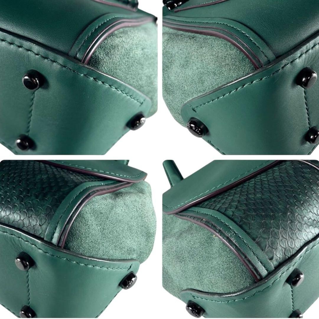 COACH 2-Way Handbag Shoulder Bag  Python Leather … - image 8