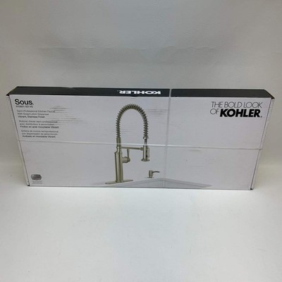 Kohler Sous Pro Pull Down Kitchen Faucet Stainless R10651-SD-VS With Soap NEW