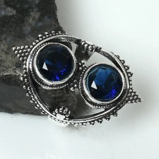 Tanzanite Gemstone Ethnic Handmade Ring Jewelry For Unisex US Size-7.75 AR 16447