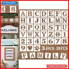 3 Inch Letter and Number Stencils 38 Pcs Reusable PET Plastic Alphabet