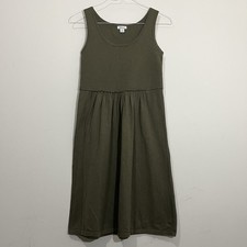 Sundance Sweater Knit Dress Green Fit & Flare Silk Blend Sleeveless XS Minimal