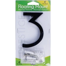 Hy-Ko 4 In. Black Floating Mount Number 3 FM-4BK/3 Hy-Ko FM-4BK/3 029069150921