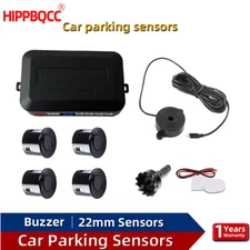 Car Parking Sensor Kit 4 Sensors Buzzer 22mm Reverse Backup Radar Sound Alert