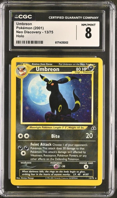 2001 POKEMON NEO DISCOVERY #13/75 UMBREON HOLO CGC 8