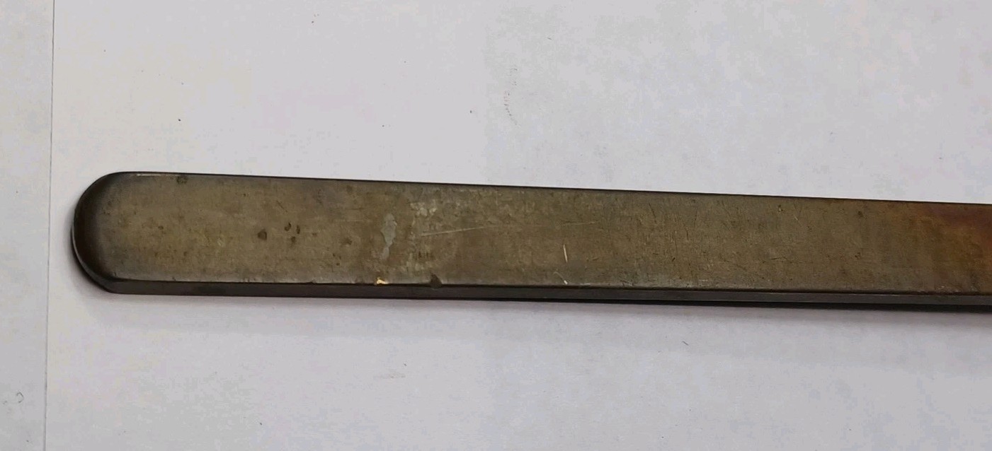 Antique Brass Container With Small Brass / Copper Pry-Bar, No Maker's Mark