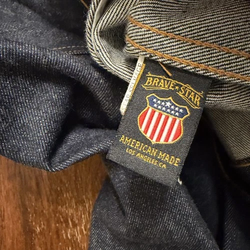 Brave Star Selvage Jacket Mens Large Blue Denim Ironside Selvedge USA Workwear image 10