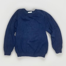 Vintage 90s Y2K Eddie Bauer Navy Blue Knit Sweater Men  s S 100 Cotton Pullover