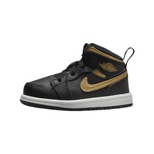 Jordan Toddlers' 1-Mid Sneakers - Black/Metallic Gold-White