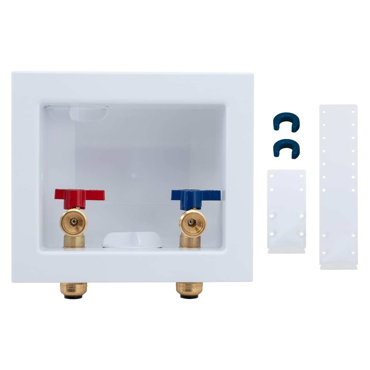 PushFit Laundry Washer Valve Box Center Drain 1/2 Inch x 3/4 Inch MHT