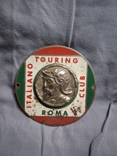 Vintage Italian Touring Club Car Badge Emblem Roma Minerva Helmet Metal Vintage Italian Touring Club Car Badge Emblem Roma Minerva Helmet Metal