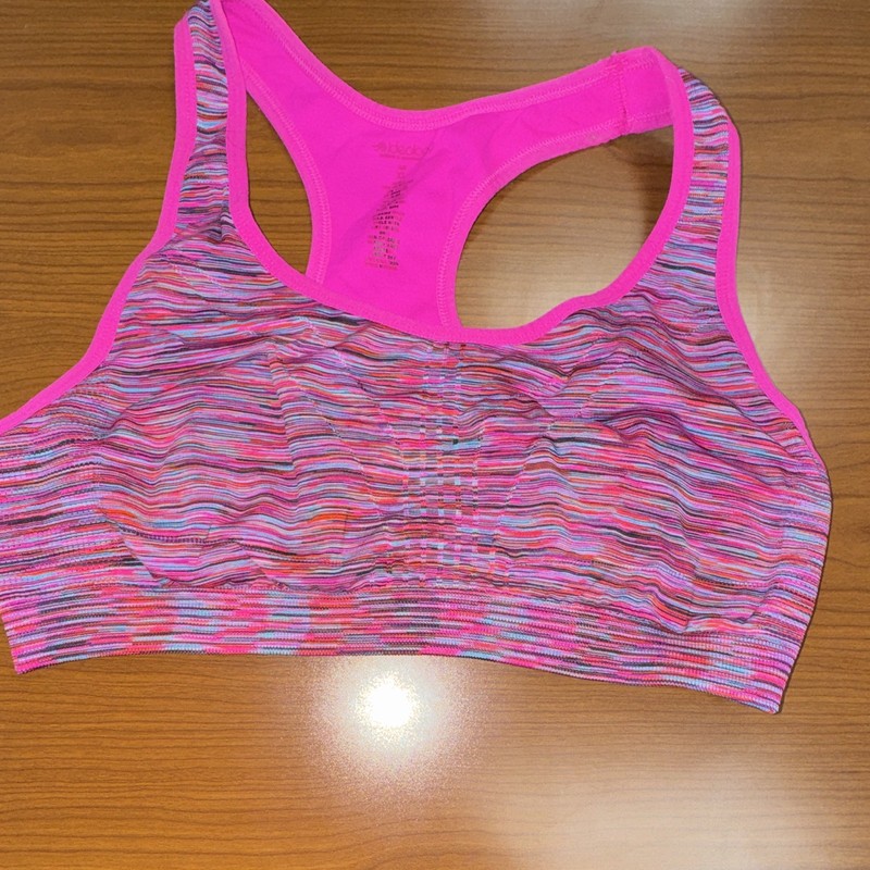 Ideology Women’s Sports Bra S Pink Multicolor Striped Racerback Wireless