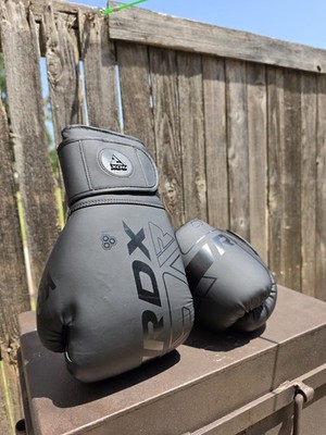 RDX 16 oz Boxing Gloves Black Gray New Training Sparring