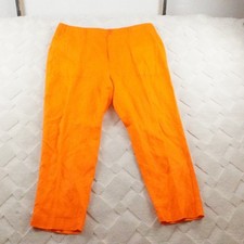 Lauren Ralph Lauren 100 Linen Pants Womens 18 Orange Straight Leg