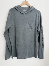Vineyard Vines men grey Edgartown Tee shirt long sleeve hooded Outdoor Camp M