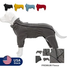 Warm Dog Coat, Windproof 4 Legged Dog Fleece Pajamas for Small Medium Large Dogs