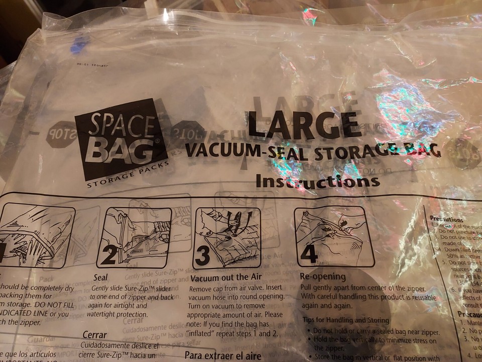 7Pc Original Space Bags (M, L, XL) Resealable Vacuum Storage Bags Home