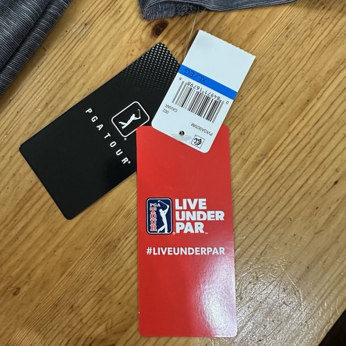 Polo de golf PGA Tour Cold Springs gris a rayas manga corta para hombre XL - Imagen 11 de 14